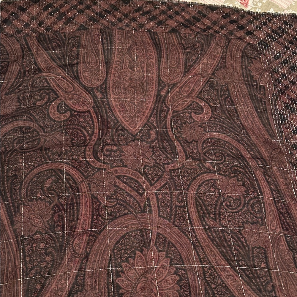Valentino Brown and Black Paisley Scarf - Picture 8 of 10